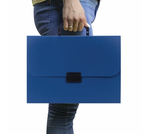Портфель пластиковый STAFF А4 (330х235х36 мм), 7 отделений, индексные ярлыки, синий, 229242