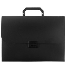 Портфель пластиковый STAFF А4 (330х235х36 мм), 13 отделений, индексные ярлыки, черный, 229245