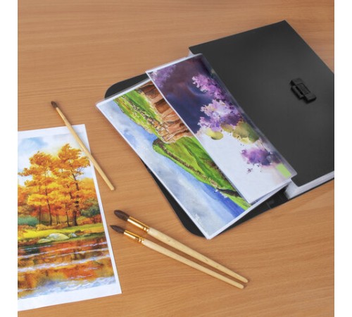 Портфель пластиковый STAFF А4 (330х235х36 мм), 13 отделений, индексные ярлыки, черный, 229245