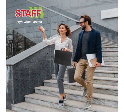 Портфель пластиковый STAFF А4 (330х235х36 мм), 13 отделений, индексные ярлыки, черный, 229245
