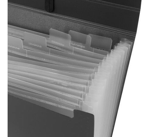 Портфель пластиковый STAFF А4 (330х235х36 мм), 13 отделений, индексные ярлыки, черный, 229245