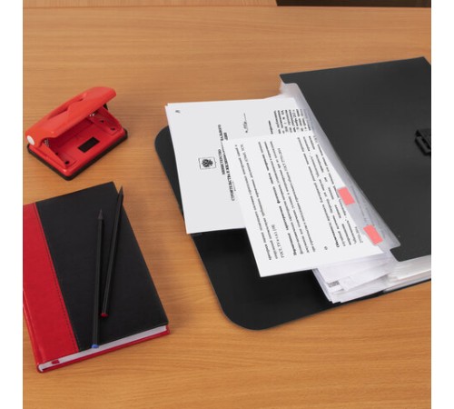 Портфель пластиковый STAFF А4 (330х235х36 мм), 13 отделений, индексные ярлыки, черный, 229245