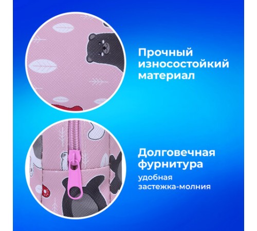 Пенал-косметичка ПИФАГОР, мягкий, 