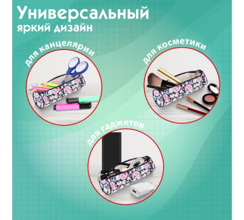 Пенал-тубус ПИФАГОР, мягкий, 