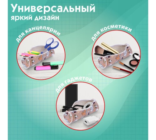 Пенал-тубус ПИФАГОР, мягкий, 