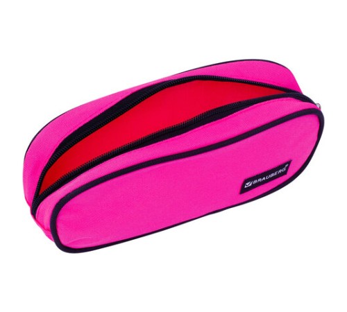 Пенал-косметичка BRAUBERG овальный, полиэстер, 