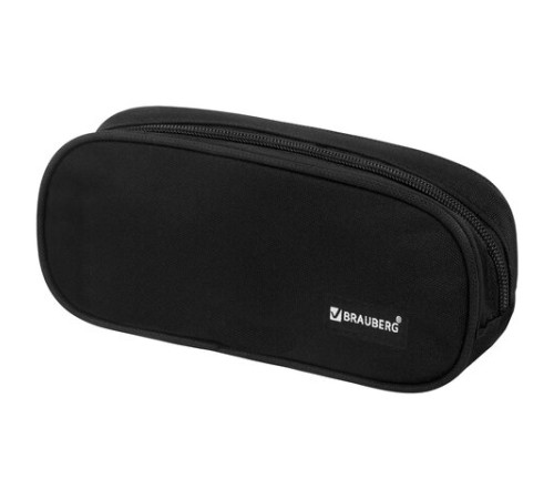 Пенал-косметичка BRAUBERG овальный, полиэстер, 