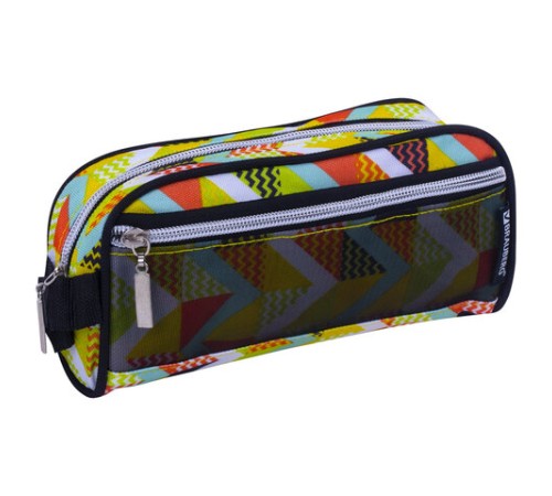 Пенал-косметичка BRAUBERG с ручкой, карман из сетки, полиэстер, 