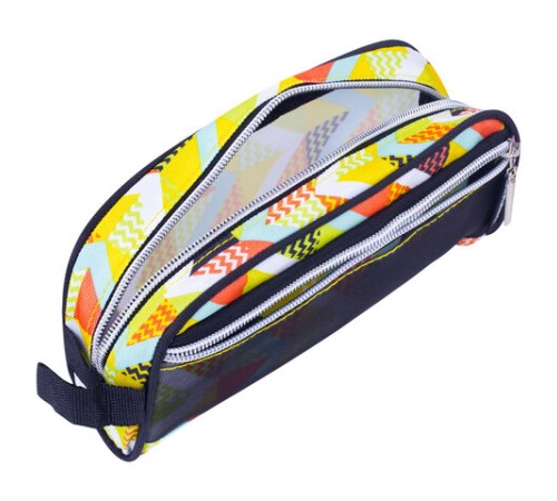 Пенал-косметичка BRAUBERG с ручкой, карман из сетки, полиэстер, 