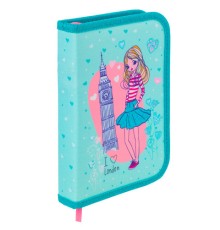 Пенал BRAUBERG, 1 отделение, 1 откидная планка, ткань, 20х14 см, 