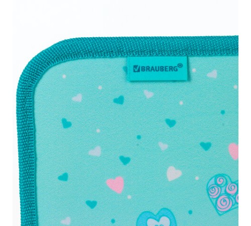 Пенал BRAUBERG, 1 отделение, 1 откидная планка, ткань, 20х14 см, 