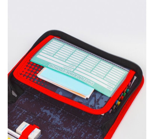 Пенал BRAUBERG с наполнением, 1 отделение, 1 откидная планка, 24 предмета, 21х14 см, 