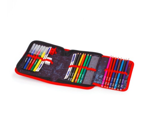 Пенал BRAUBERG с наполнением, 1 отделение, 1 откидная планка, 24 предмета, 21х14 см, 