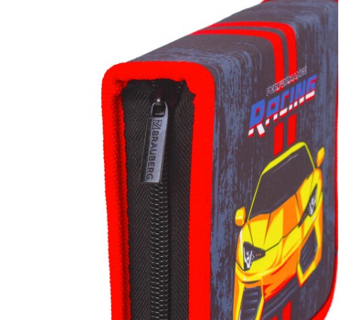 Пенал BRAUBERG с наполнением, 1 отделение, 1 откидная планка, 24 предмета, 21х14 см, 