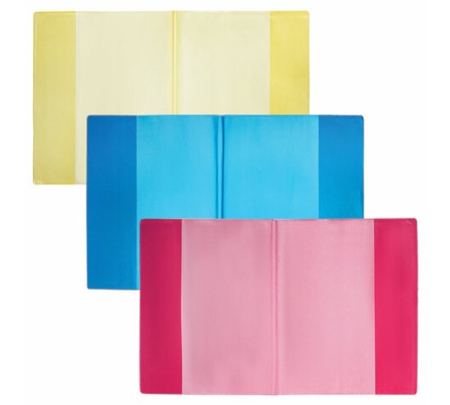 Обложки ПВХ для тетрадей и дневников, КОМПЛЕКТ 10 шт., ЦВЕТНЫЕ, МАТОВЫЕ, ПЛОТНЫЕ, 100 мкм, 208x346 мм, ЮНЛАНДИЯ, 229309