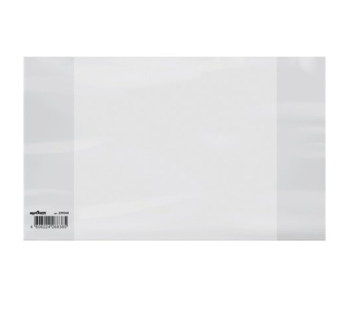 Обложка ПП со штрихкодом для тетрадей и дневников, ПЛОТНАЯ, 100 мкм, 210х350 мм, прозрачная, ЮНЛАНДИЯ, 229340