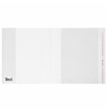 Обложка ПП со штрихкодом для дневников, учебников, прописей МАЛОГО ФОРМАТА, КЛЕЙКИЙ КРАЙ, 80 мкм, 220х460 мм, прозрачная, ПИФАГОР, 229346