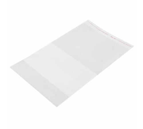 Обложка ПП со штрихкодом для дневников, учебников, прописей МАЛОГО ФОРМАТА, КЛЕЙКИЙ КРАЙ, 80 мкм, 220х460 мм, прозрачная, ПИФАГОР, 229346