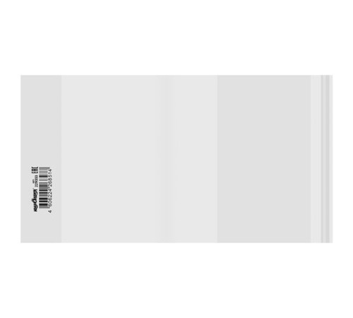 Обложка ПП со штрихкодом для тетрадей, прописей Горецкого, КЛЕЙКИЙ КРАЙ, 80 мкм, 243х455 мм, универсальная, прозрачная, ЮНЛАНДИЯ, 229353