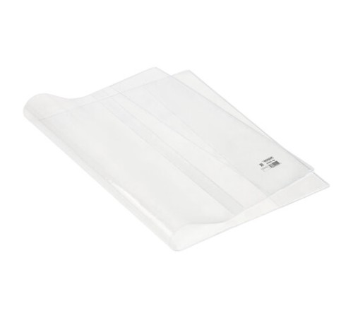 Обложка ПЭ со штрихкодом для тетрадей и дневников, С ЗАКЛАДКОЙ, ПЛОТНАЯ, 140 мкм, 210х350 мм, прозрачная, ПИФАГОР, 229370