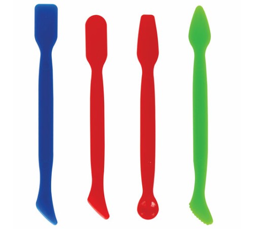 Стеки для лепки ПИФАГОР, НАБОР 4 шт., цветные, пакет с подвесом, 229717