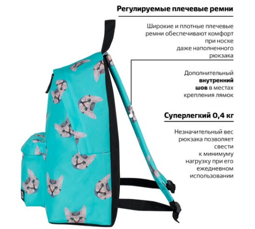 Рюкзак BRAUBERG СИТИ-ФОРМАТ универсальный, 