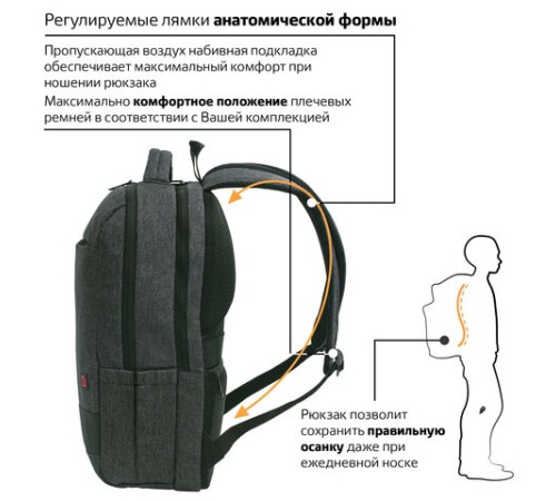 Рюкзак BRAUBERG URBAN универсальный, с отделением для ноутбука, 