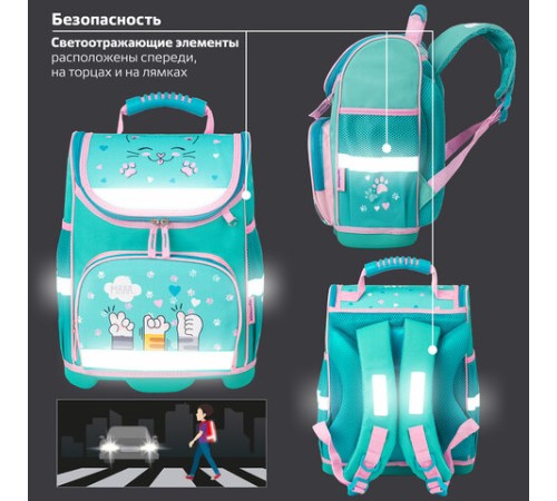 Ранец ЮНЛАНДИЯ WISE, 1 отделение, 3 кармана, устойчивое дно, 