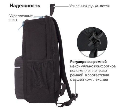 Рюкзак BRAUBERG FASHION CITY универсальный, 2 отделения, 