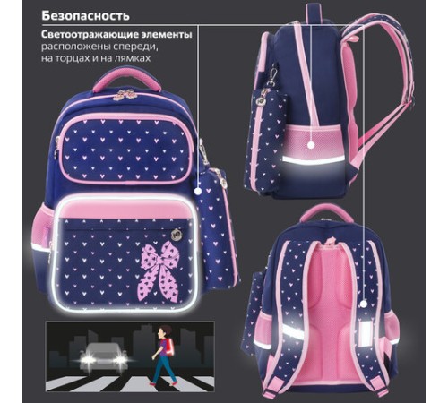 Рюкзак ЮНЛАНДИЯ COMPLETE с пеналом в комплекте, эрго-спинка, 