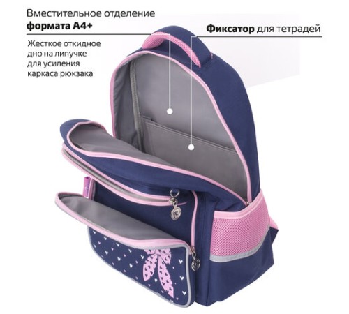 Рюкзак ЮНЛАНДИЯ COMPLETE с пеналом в комплекте, эрго-спинка, 