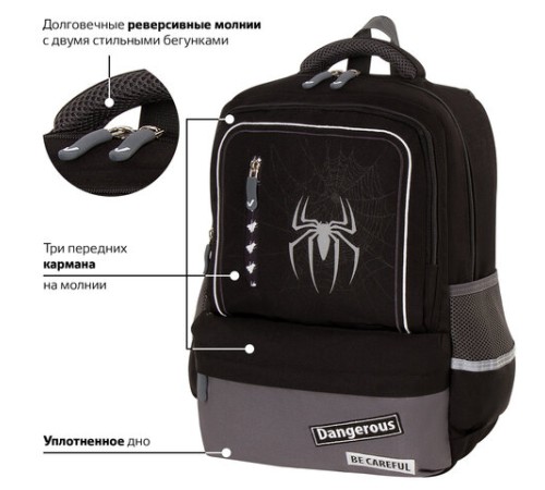 Рюкзак BRAUBERG STAR, 1 отделение, 5 карманов, 