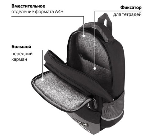 Рюкзак BRAUBERG STAR, 1 отделение, 5 карманов, 