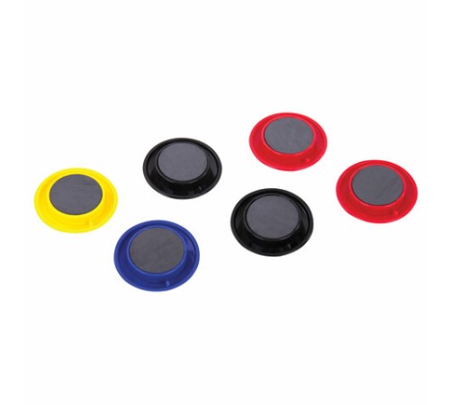 Магниты БОЛЬШОГО ДИАМЕТРА, 40 мм, КОМПЛЕКТ 6 штук, цвет АССОРТИ, в блистере, BRAUBERG, 230757