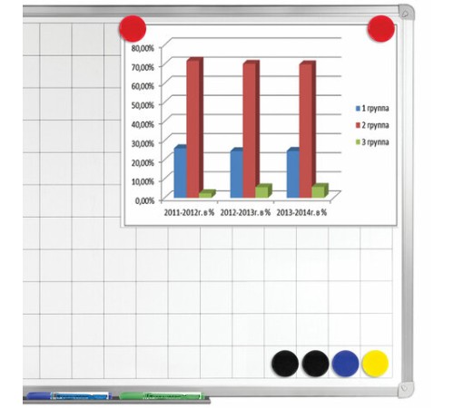 Магниты БОЛЬШОГО ДИАМЕТРА, 40 мм, КОМПЛЕКТ 6 штук, цвет АССОРТИ, в блистере, BRAUBERG, 230757