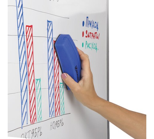 Стиратель магнитный для магнитно-маркерной доски (55х160 мм), упаковка с подвесом, BRAUBERG, 230997