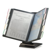 Демосистема настольная металлическая на 10 панелей, с 10 серыми панелями А4, BRAUBERG, 231238