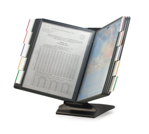 Демосистема настольная металлическая на 10 панелей, с 10 серыми панелями А4, BRAUBERG, 231238