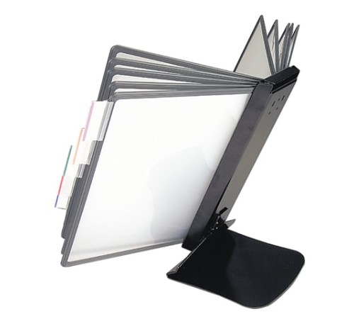 Демосистема настольная металлическая на 10 панелей, с 10 серыми панелями А4, BRAUBERG, 231238