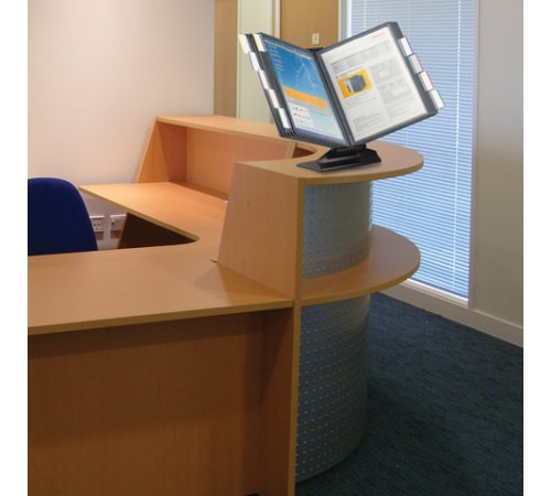 Демосистема настольная металлическая на 10 панелей, с 10 серыми панелями А4, BRAUBERG, 231238