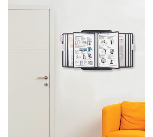 Демосистема настенная на 10 панелей, с 10 серыми панелями А4, BRAUBERG, 231240