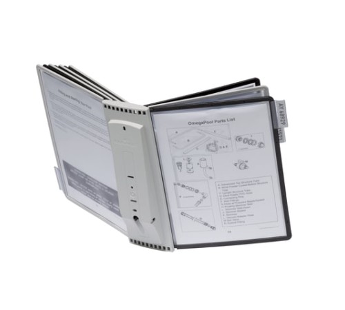 Демосистема настенная на 10 панелей, 5 черных и 5 серых панелей, DURABLE (Германия) 