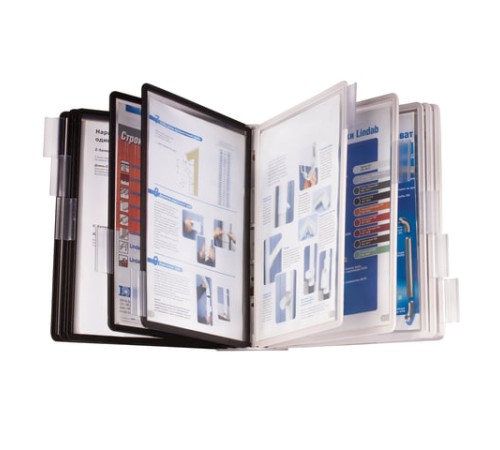 Демосистема настенная на 10 панелей, 5 черных и 5 серых панелей, DURABLE (Германия) 