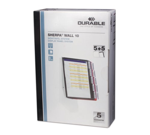 Демосистема настенная на 10 панелей, 5 черных и 5 серых панелей, DURABLE (Германия) 