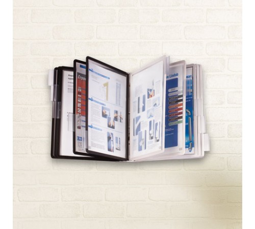 Демосистема настенная на 10 панелей, 5 черных и 5 серых панелей, DURABLE (Германия) 