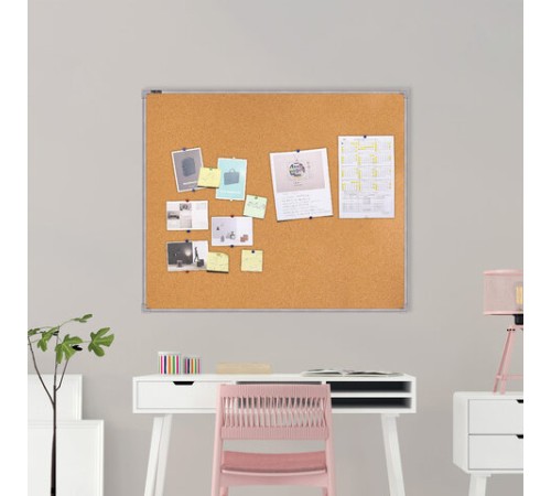 Доска пробковая для объявлений 100х120 см, металлическая рамка, BS, П-120, П*120