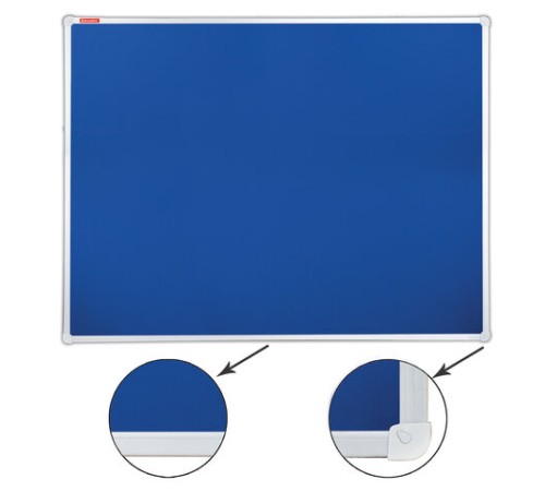 Доска c текстильным покрытием для объявлений 60х90 см синяя, ГАРАНТИЯ 10 ЛЕТ, РОССИЯ, BRAUBERG, 231700