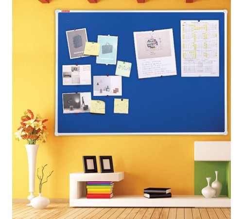 Доска c текстильным покрытием для объявлений 60х90 см синяя, ГАРАНТИЯ 10 ЛЕТ, РОССИЯ, BRAUBERG, 231700