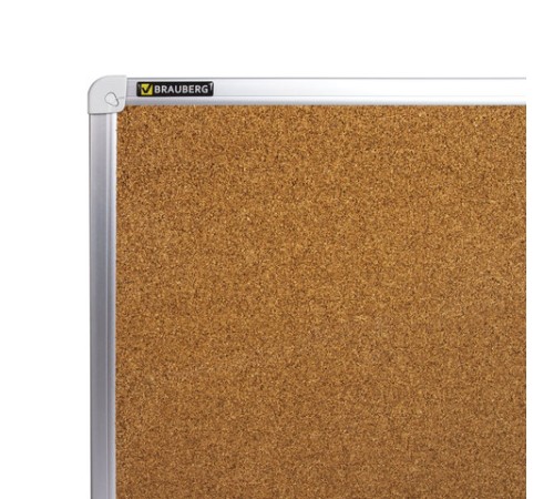Доска пробковая для объявлений 45х60 см, алюминиевая рамка, ГАРАНТИЯ 10 ЛЕТ, РОССИЯ, BRAUBERG, 231711