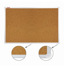 Доска пробковая для объявлений 60х90 см, алюминиевая рамка, ГАРАНТИЯ 10 ЛЕТ, РОССИЯ, BRAUBERG, 231712